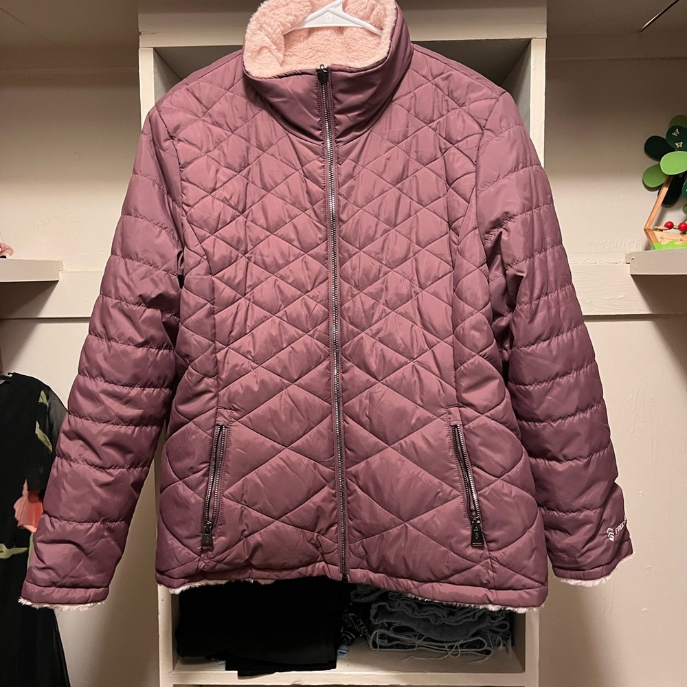 Free Country Women's Quilted Mauve Puffer Jacket
